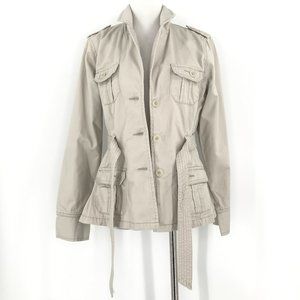 French Cuff Tan Khaki 4-Pocket Belt Utility Jacket